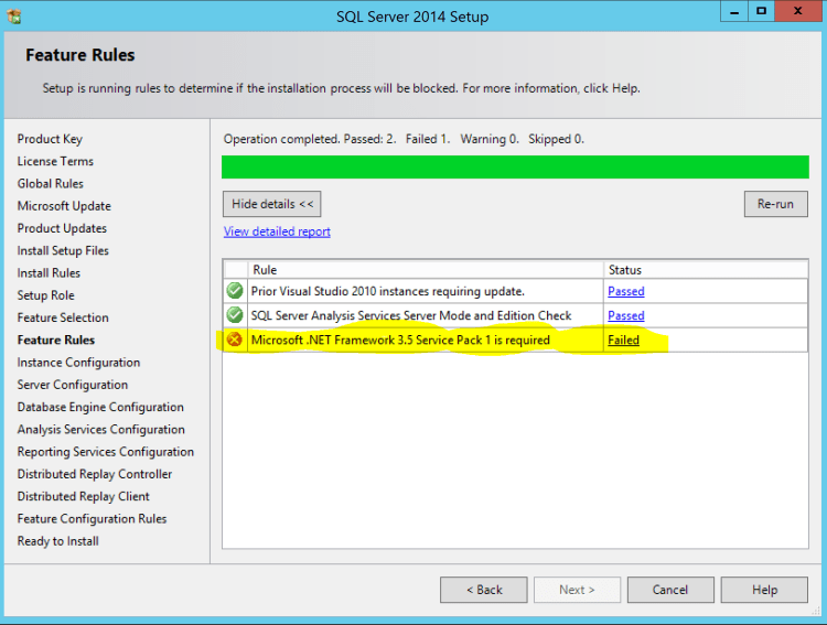 sql fail install .net3.5